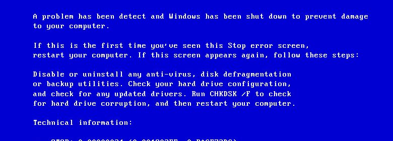 Фото решение ошибки 0x00000024 на Windows