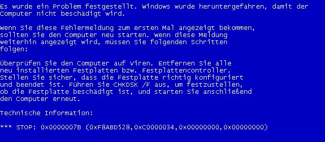 stop bsod 0x0000007b Windows XP