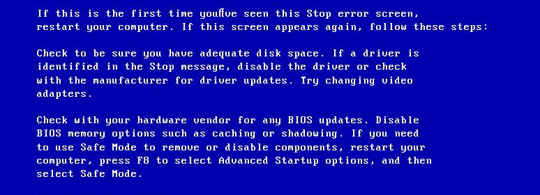 Фото error bsod 0x0000007f Windows