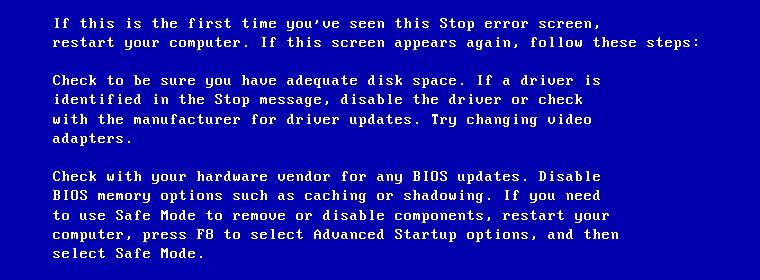 Фото проблемной ошибки 0x0000008e на Windows