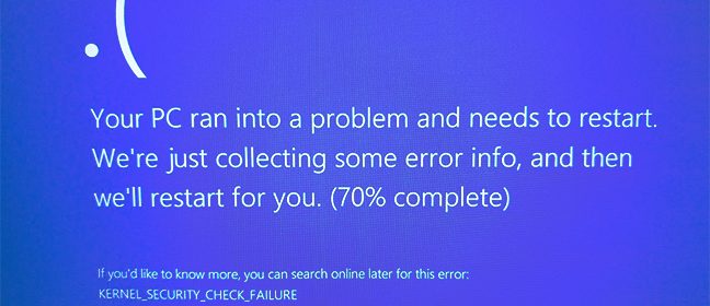 Фото ошибки kernel security check failure Windows 8 и 10 ОС