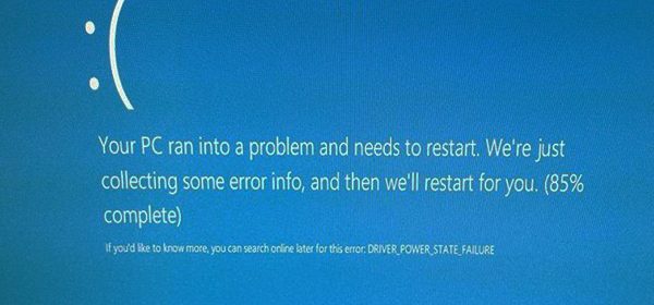 фото проблемы driver power state failure Windows ошибки