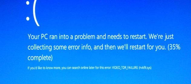 фото ошибки video tdr failure windows 10