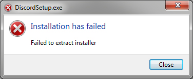 installation has failed discord на фото ошибка