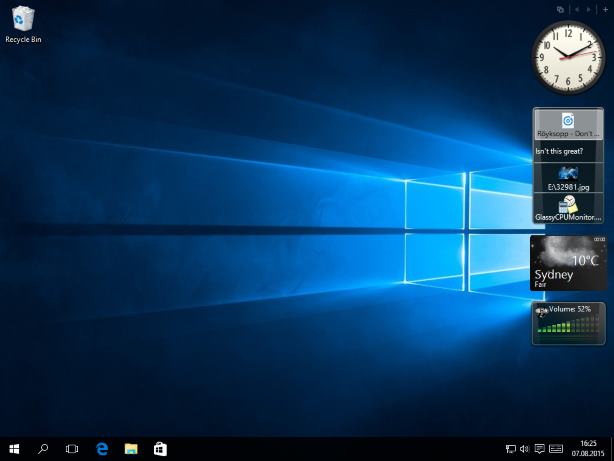 Боковая панель Windows 10